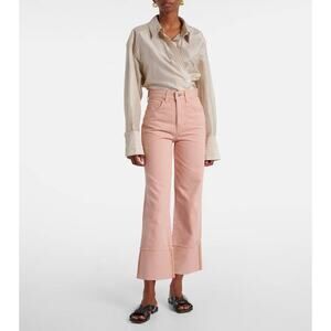 Veronica Beard Dylan High Rise Straight Jean in Pink Blossom 27